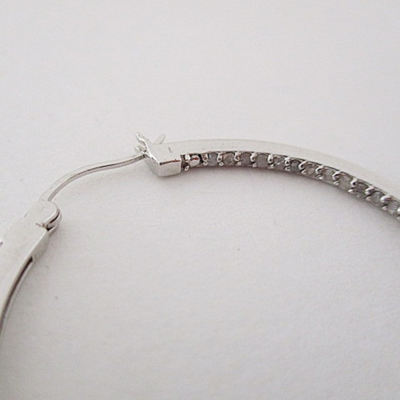 Macys Sterling Silver Hoops - Picture 7 of 8